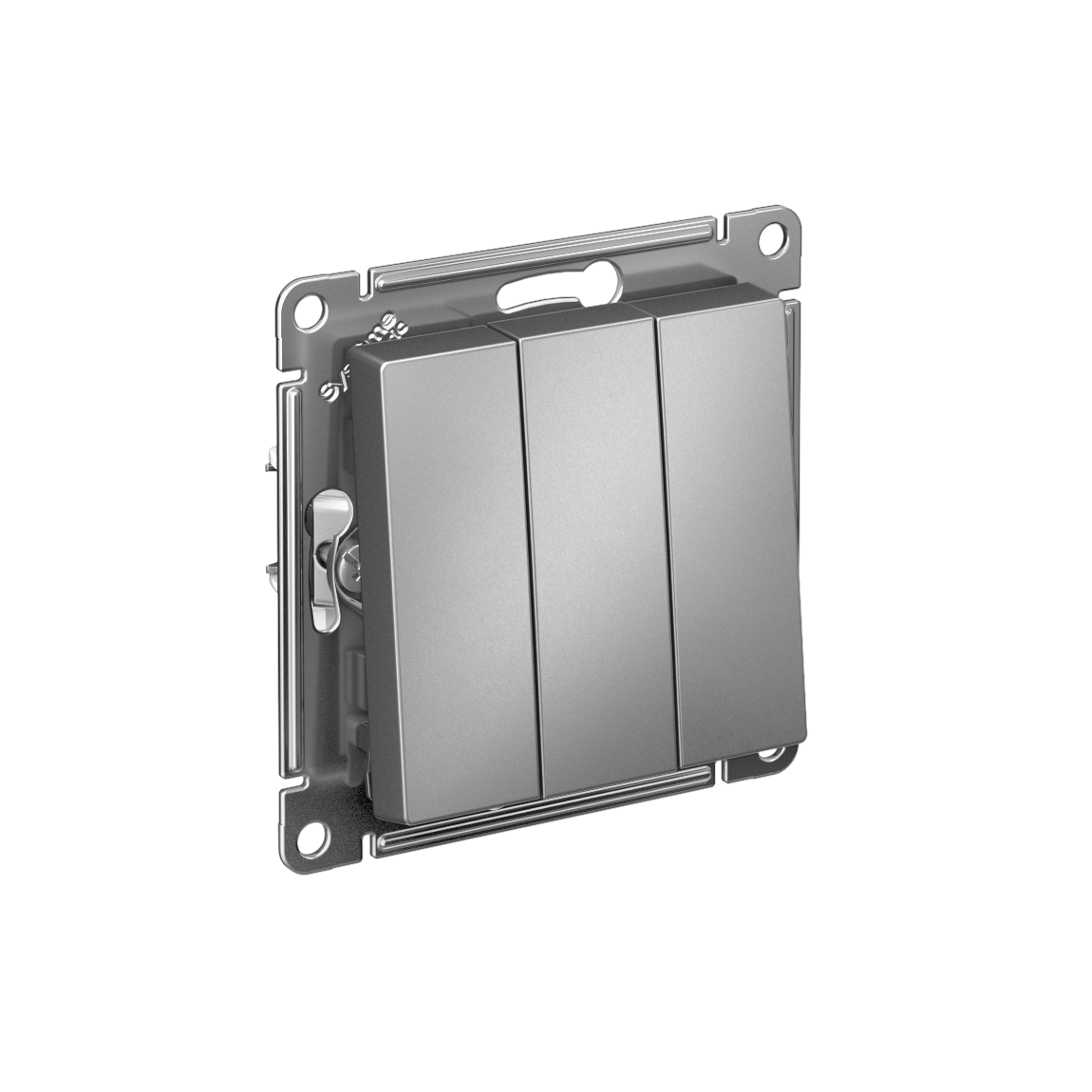 ATLASDESIGN 3-клавишный ВЫКЛЮЧАТЕЛЬ, сх.1+1+1, 10АХ, механизм, СТАЛЬ