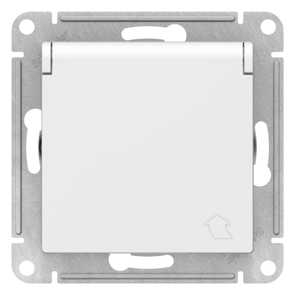 ATLASDESIGN РОЗЕТКА с заземлением со шторками с крышкой, 16А, IP20, механизм, ЛОТОС