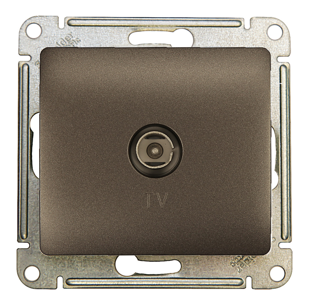 GLOSSA TV РОЗЕТКА оконечная 1дБ, механизм, ГРАФИТ