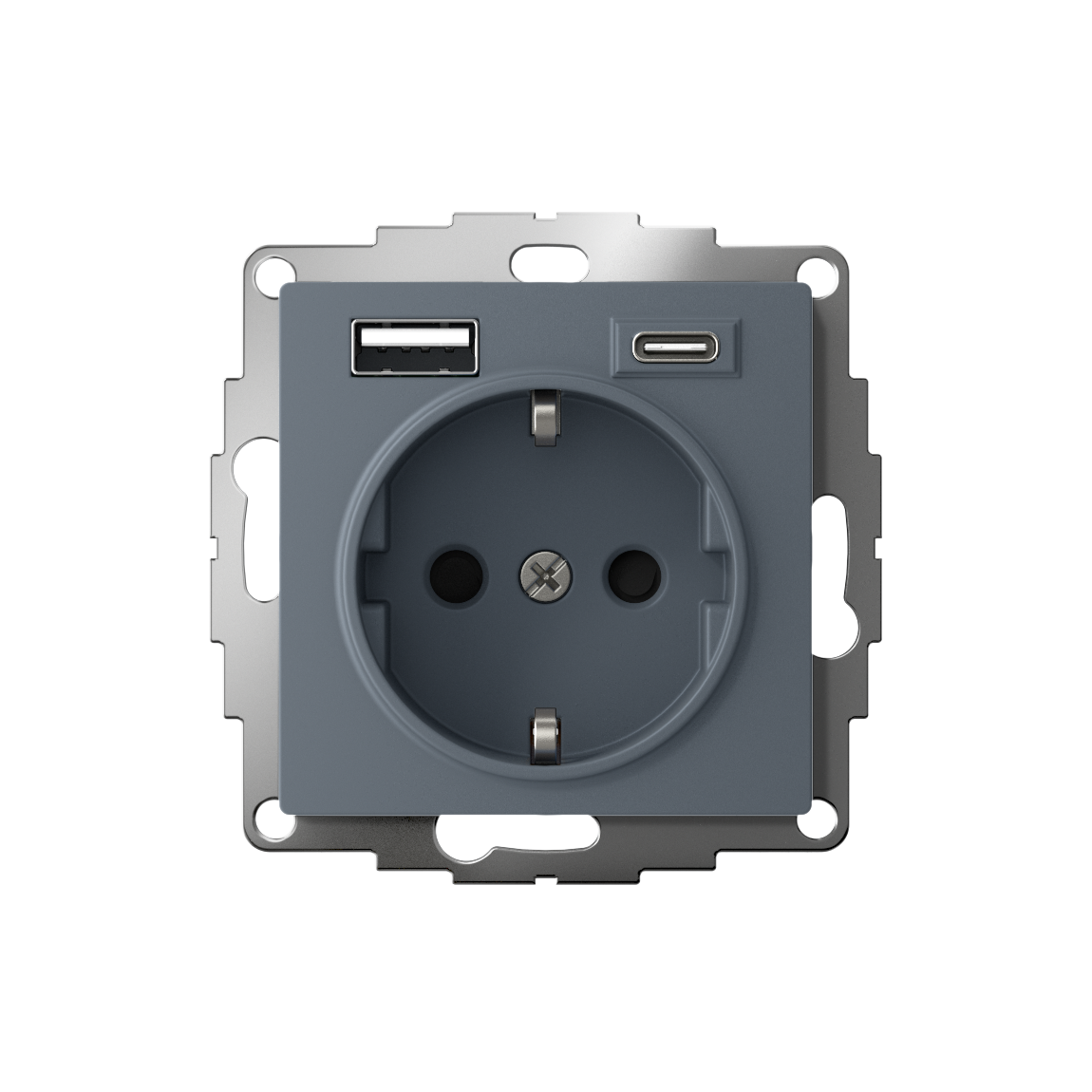 ATLASDESIGN РОЗЕТКА 16А c 2 USB A+C, 5В/2,4А/3,0А, 2х5В/1,5А, механизм, ГРИФЕЛЬ