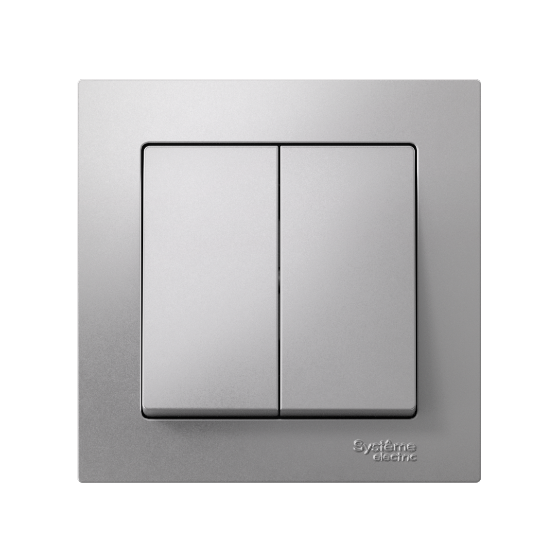 ATLASDESIGN 2-клавишный ВЫКЛЮЧАТЕЛЬ, сх.5, 10АХ, в сборе, АЛЮМИНИЙ