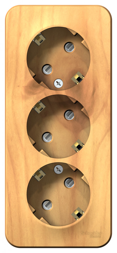 BLANCA О/У РОЗЕТКА 3-я с заземлением со шторками, ИЗОЛ.ПЛ., 16А, 250В, ЯСЕНЬ