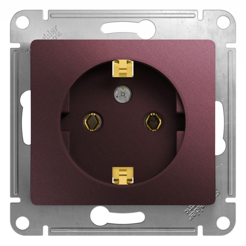 Розетка "Glossa" С/У с б/РАМКИ с ЗК (250В, 16А)