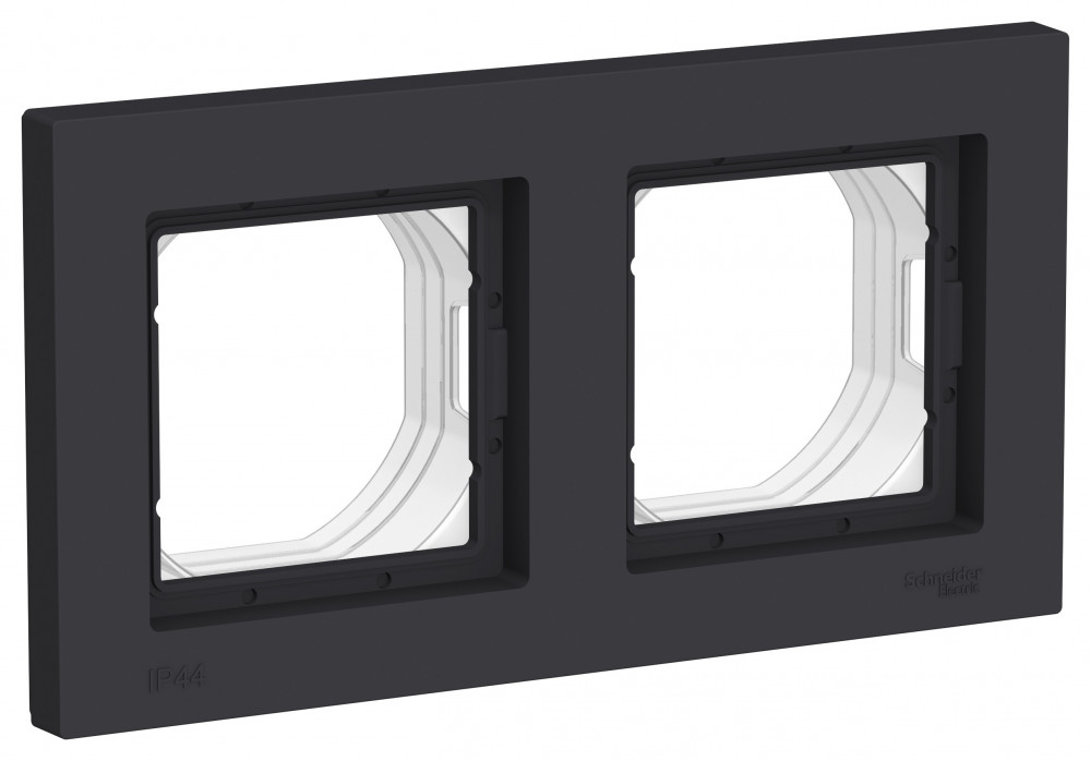ATN441002 ATLASDESIGN AQUA 2-п. рамка IP44, карбон (5 шт)
