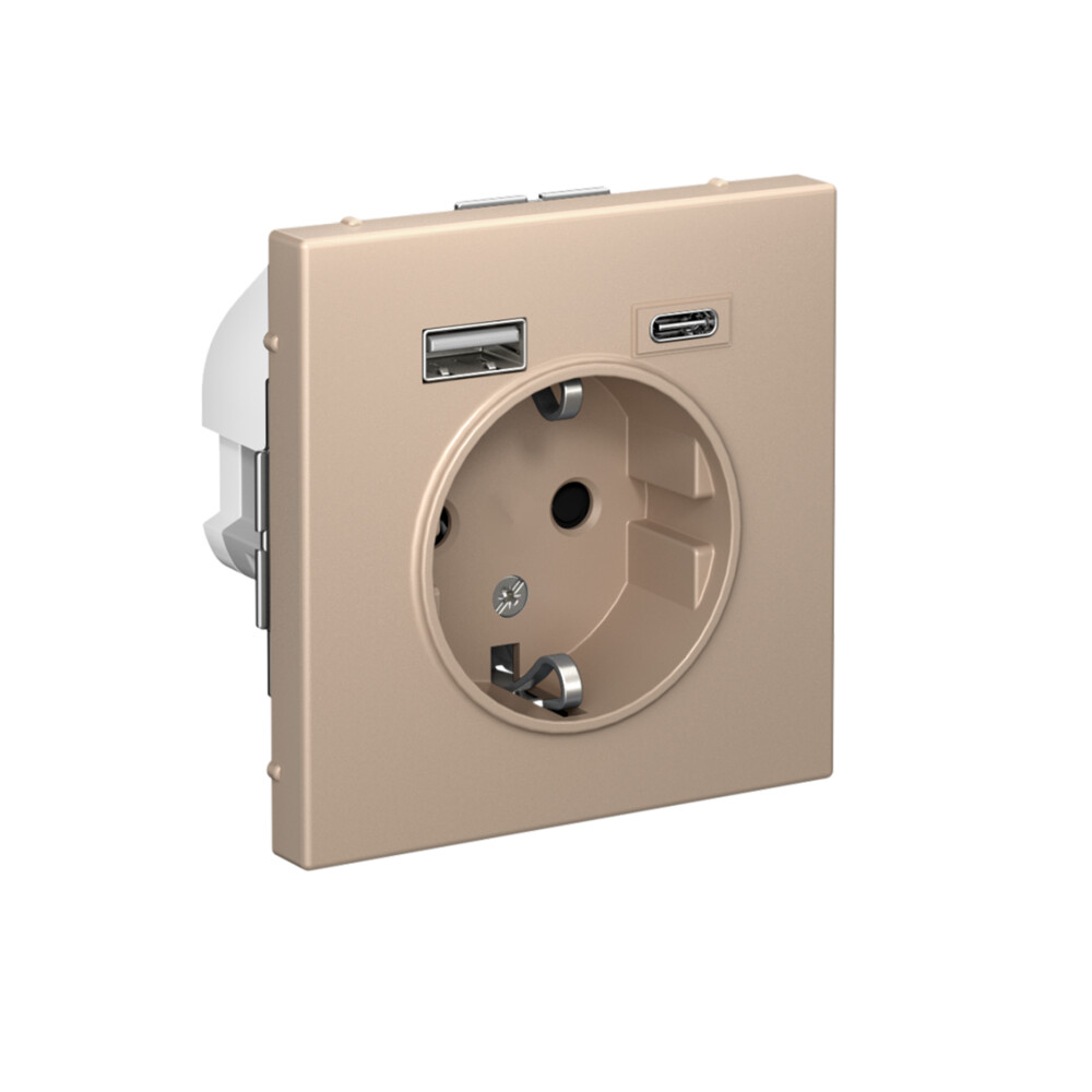 ARTGALLERY РОЗЕТКА 16А с 2 USB A+C, 5В/2,4А/3,0А, 2х5В/1,5А, механизм, ПЕСОЧНЫЙ