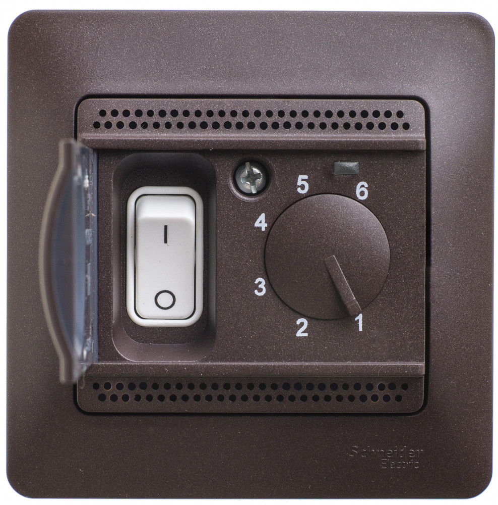 GLOSSA ТЕРМОСТАТ электронный теплого пола с датчиком, в сборе, ШОКОЛАД