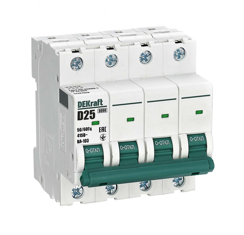 Автоматический выключатель ВА-103 4P 25А D 6кА новый