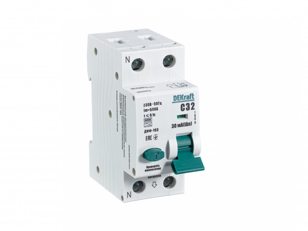 АВДТ 1Р+N 32А 30мА тип A х-ка С ДИФ-103 6кА стар.