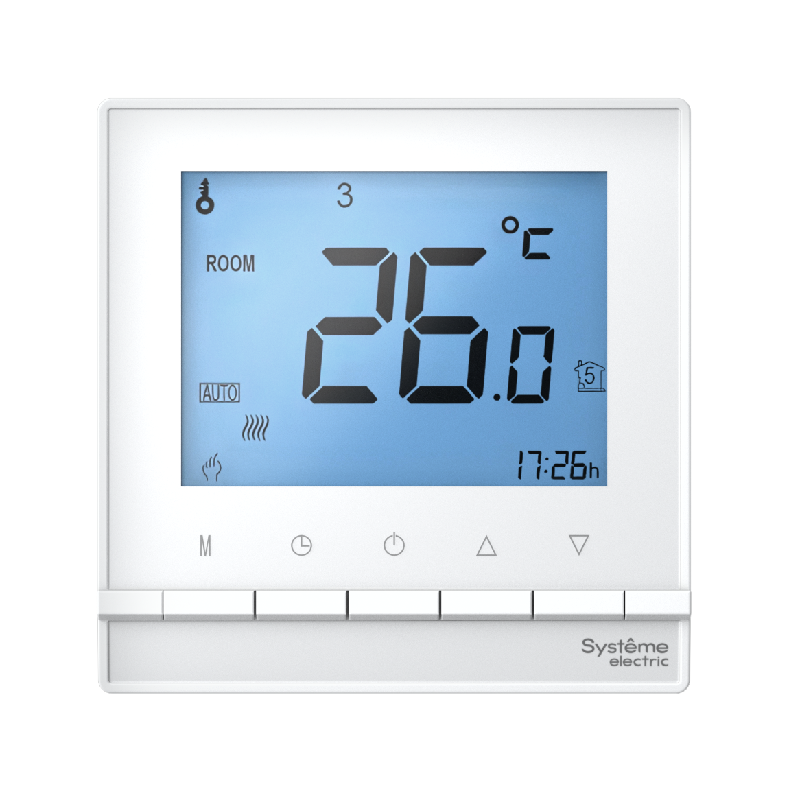 ATLASDESIGN ТЕРМОСТАТ электронный, программируемый, для теплого пола с датчиком, 16A, в сборе, БЕЛЫЙ