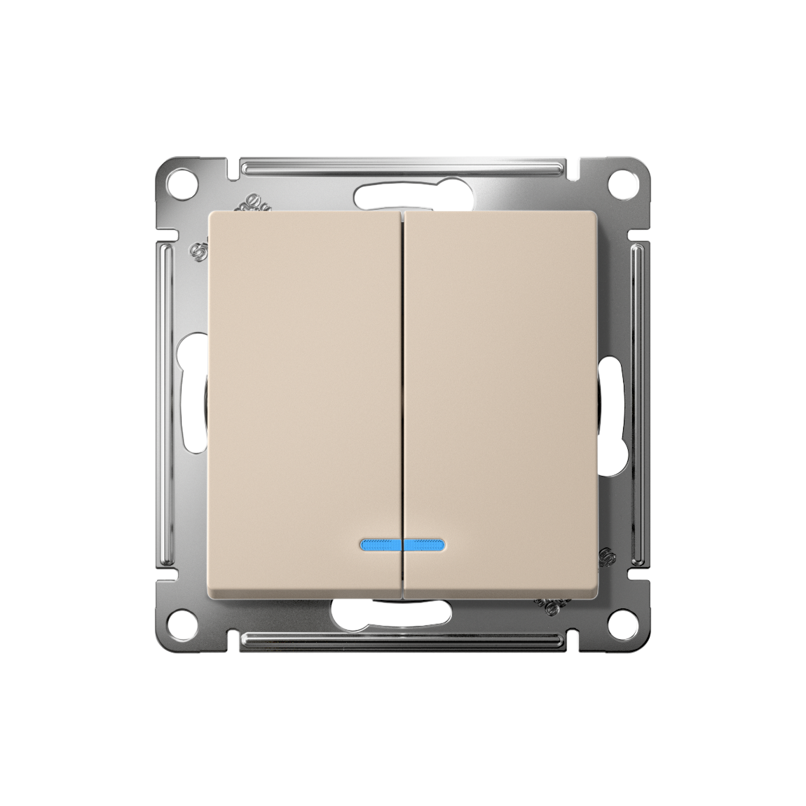 ATLASDESIGN 2-клавишный ВЫКЛЮЧАТЕЛЬ с подсветкой, сх.5а, 10АХ, механизм, ПЕСОЧНЫЙ