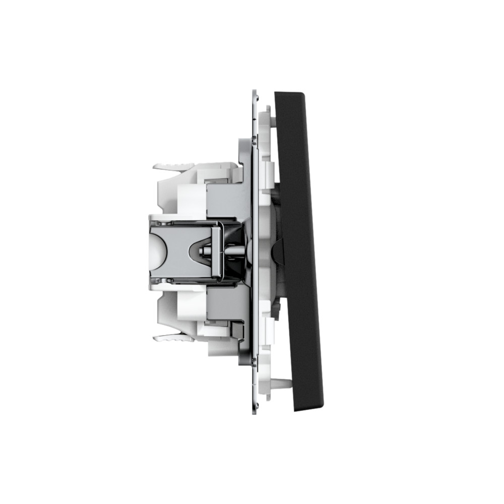 ARTGALLERY 2-клавишный ПЕРЕКЛЮЧАТЕЛЬ, 10АХ, механизм, быстрозажим. клем., КАРБОН