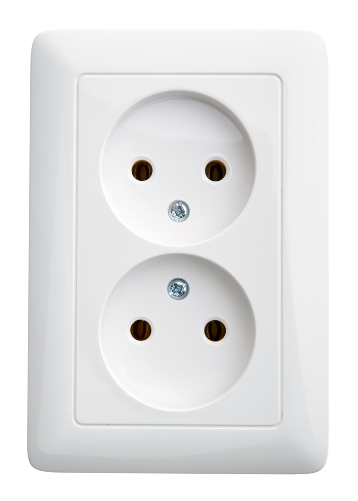 ХИТ С/У РОЗЕТКА двойная без заземления без шторок, 16А, 250В, БЕЛЫЙ