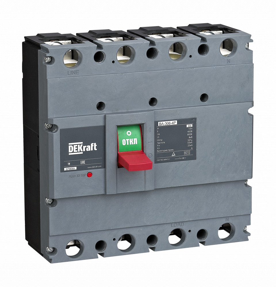 Силовой авт. выключатель 4P 800А 50кА ВА-306