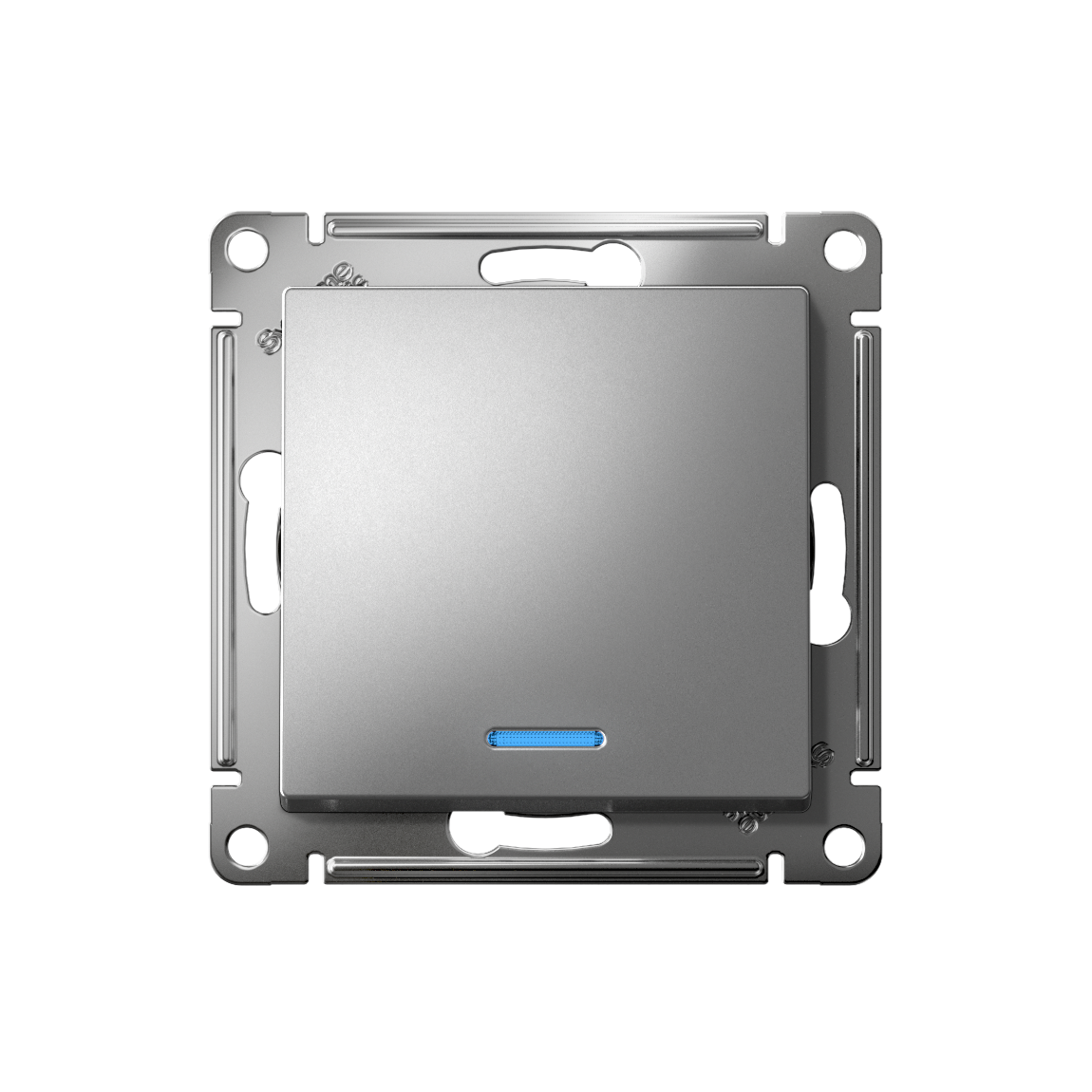 ATLASDESIGN 1-клавишный ВЫКЛЮЧАТЕЛЬ с подсветкой, сх.1а, 10АХ, механизм, СТАЛЬ