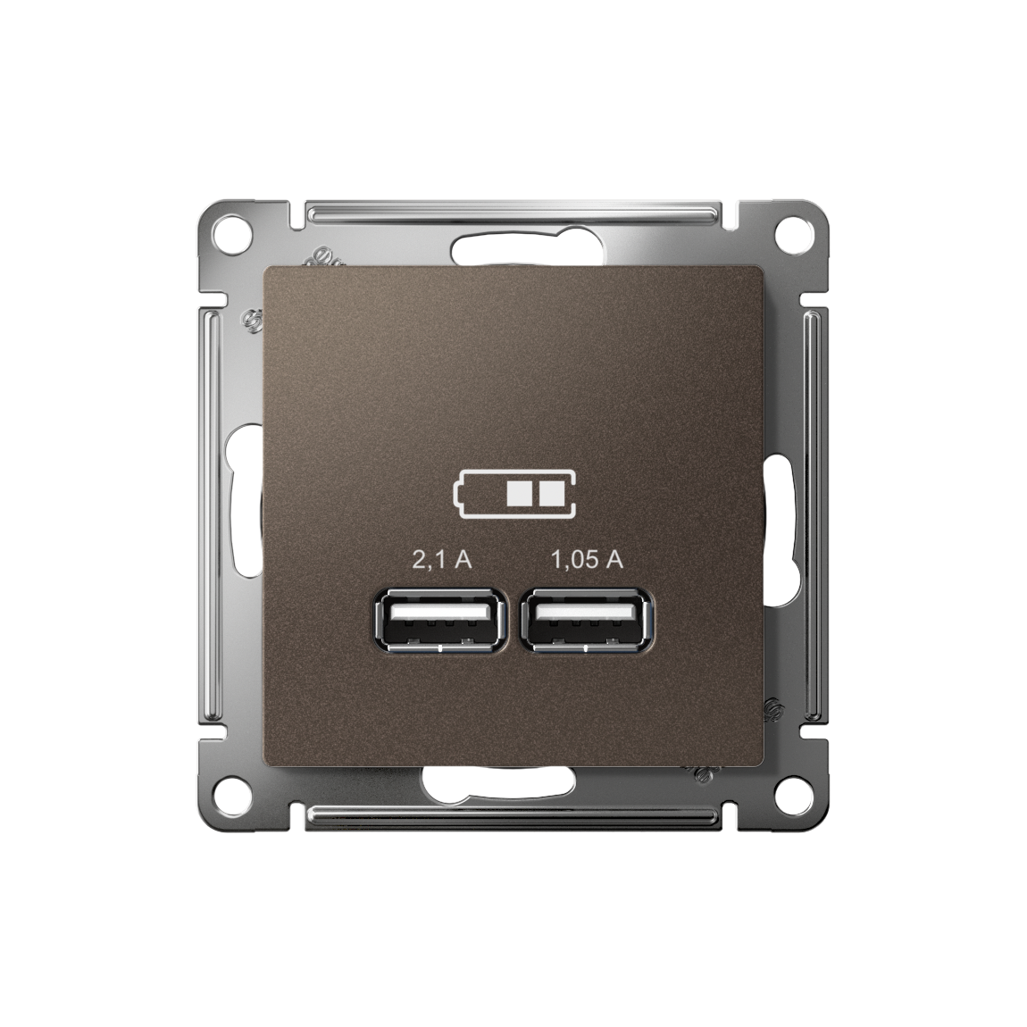 ATLASDESIGN USB РОЗЕТКА A+A, 5В/2,1А, 2х5В/1,05А, механизм, МОККО