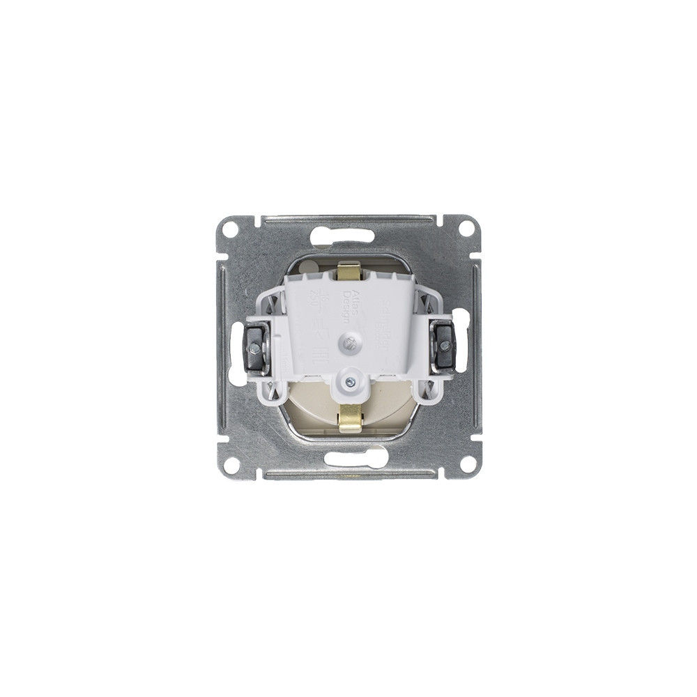 ATLASDESIGN РОЗЕТКА с заземлением со шторками с крышкой, 16А, IP20, механизм, АЛЮМИНИЙ