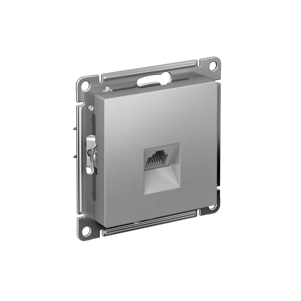 ATLASDESIGN РОЗЕТКА компьютерная RJ45 кат. 6A, механизм, АЛЮМИНИЙ