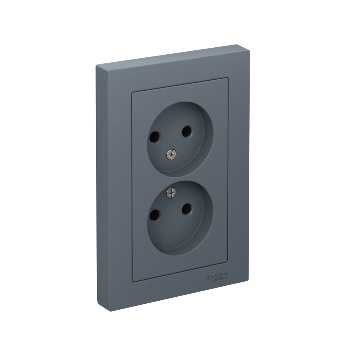 ATLASDESIGN РОЗЕТКА двойная без заземления, 16А, в сборе, ГРИФЕЛЬ