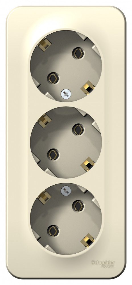 BLANCA О/У РОЗЕТКА 3-я с заземлением без шторок, ИЗОЛ.ПЛ., 16А, 250В, МОЛОЧНЫЙ