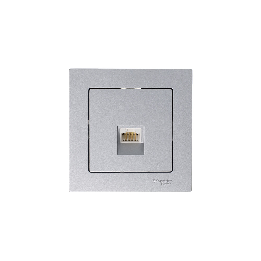ATLASDESIGN РОЗЕТКА компьютерная RJ45 кат. 5e, механизм, АЛЮМИНИЙ
