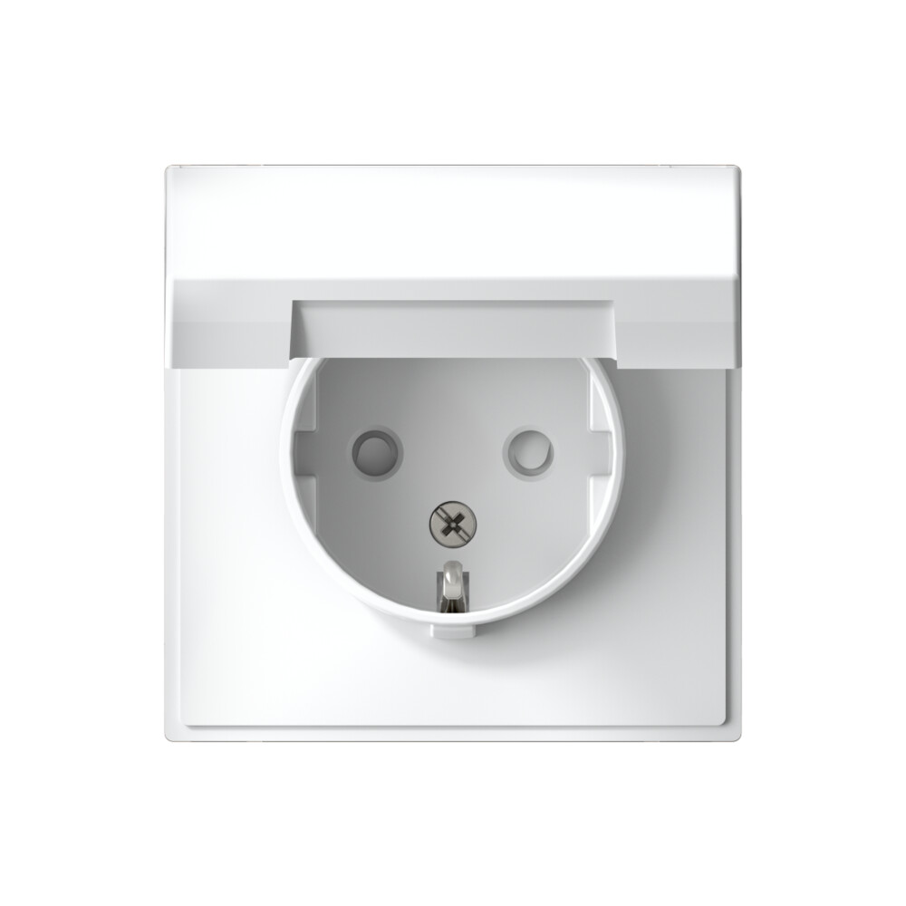 ARTGALLERY РОЗЕТКА с заземл. со шторк. с крышкой, 16А, IP20, механизм, БЕЛЫЙ