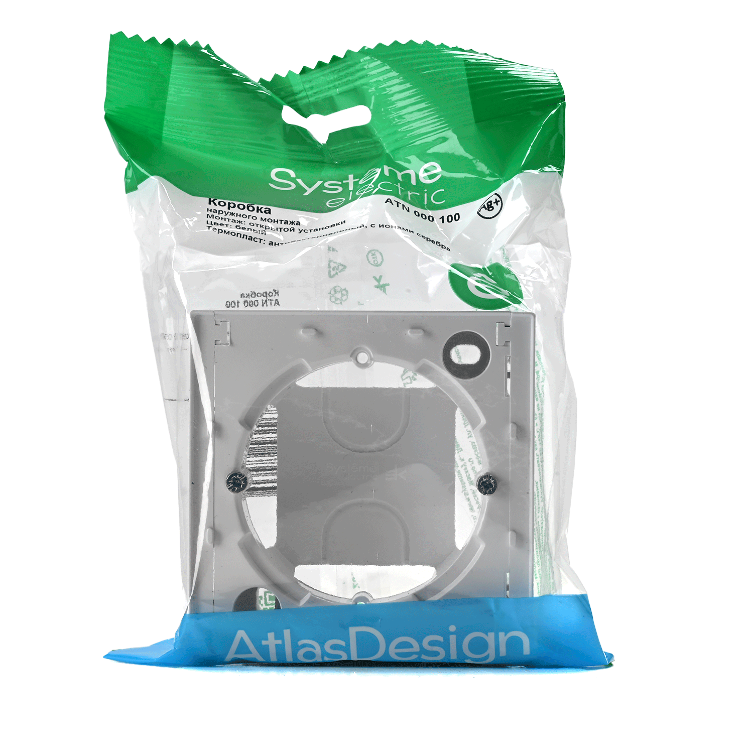 ATLASDESIGN КОРОБКА для наружного монтажа, БЕЛЫЙ.