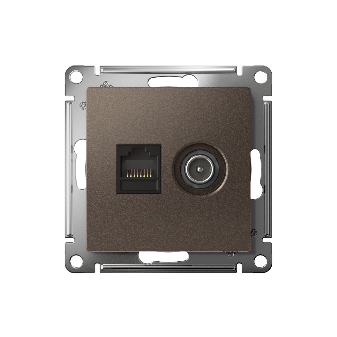 ATLASDESIGN РОЗЕТКА двойная ТВ + компьютерная RJ45 кат. 5e, механизм, МОККО