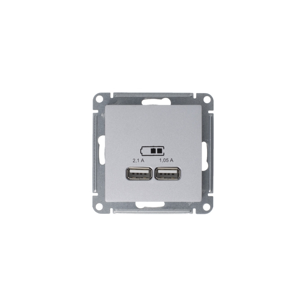 ATLASDESIGN USB РОЗЕТКА A+A, 5В/2,1А, 2х5В/1,05А, механизм, ЖЕМЧУГ