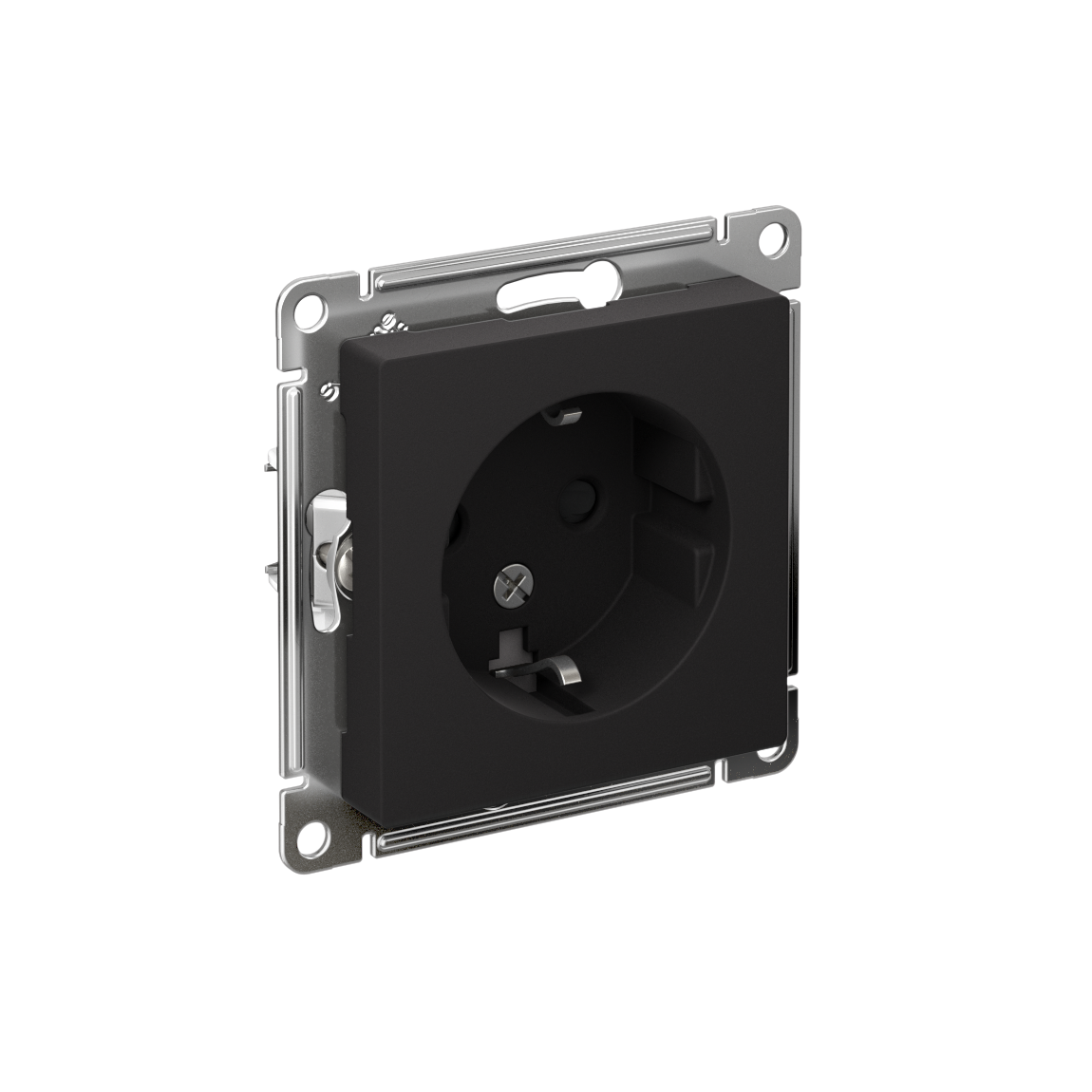 ATLASDESIGN РОЗЕТКА с заземлением со шторками, 16А, механизм, КАРБОН