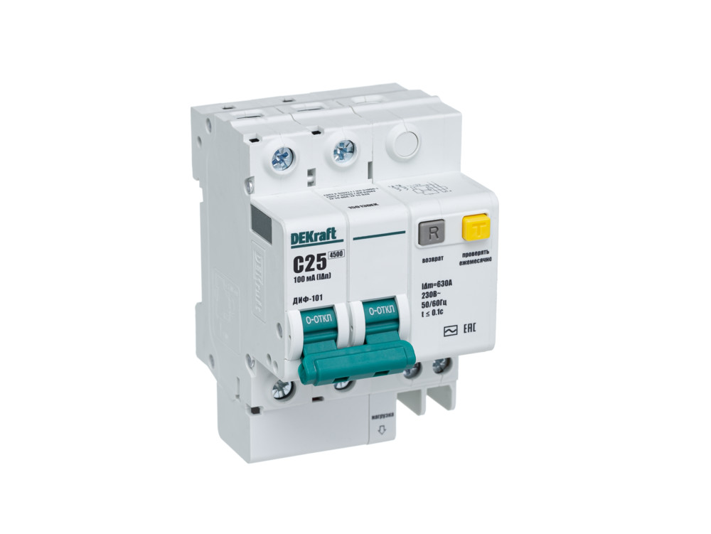 АВДТ 2Р 25А 100мА тип AC х-ка С ДИФ-101 4,5кА