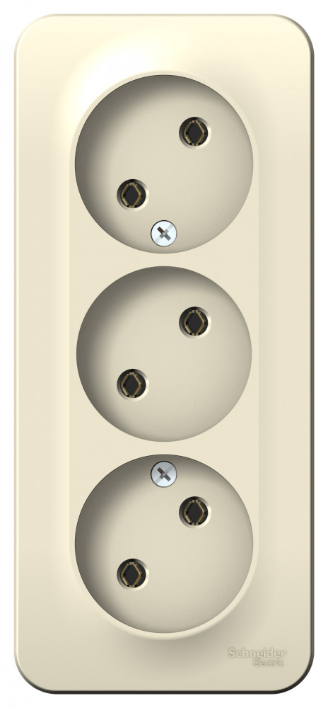 BLANCA О/У РОЗЕТКА 3-ая без заземления без шторок, ИЗОЛ.ПЛ., 16А, 250В, МОЛОЧНЫЙ