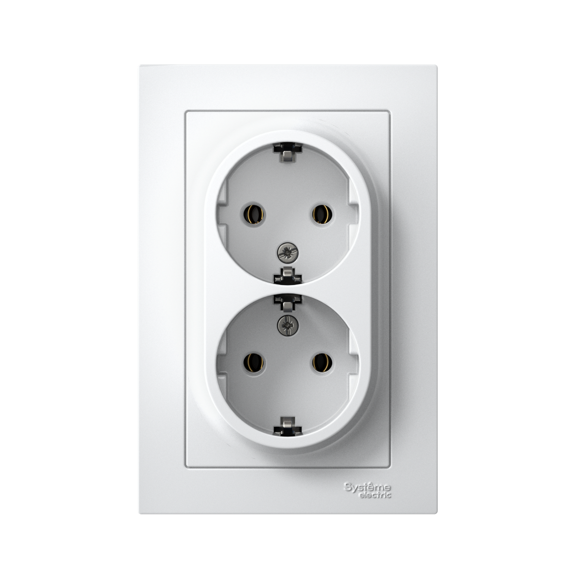 ATLASDESIGN РОЗЕТКА двойная с заземлением без шторок, 16А, в сборе, ЛОТОС