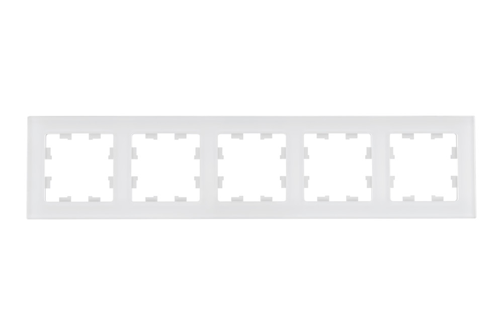 ATLASDESIGN NATURE 5-постовая РАМКА, НАТУРАЛЬНОЕ СТЕКЛО, БЕЛЫЙ