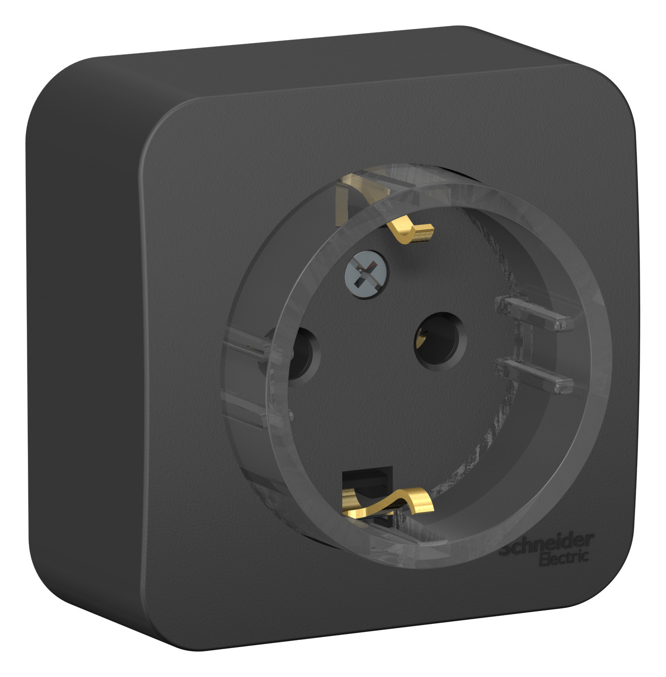 BLANCA О/У РОЗЕТКА с заземлением без шторок, (КОМПАКТ) ИЗОЛ.ПЛ., 16А, 250В, АНТРАЦИТ