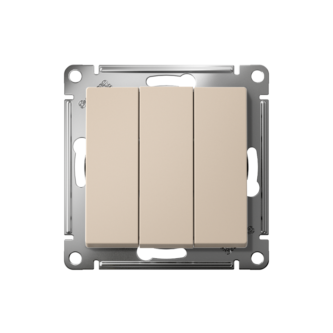 ATLASDESIGN 3-клавишный ВЫКЛЮЧАТЕЛЬ, сх.1+1+1, 10АХ, механизм, ПЕСОЧНЫЙ