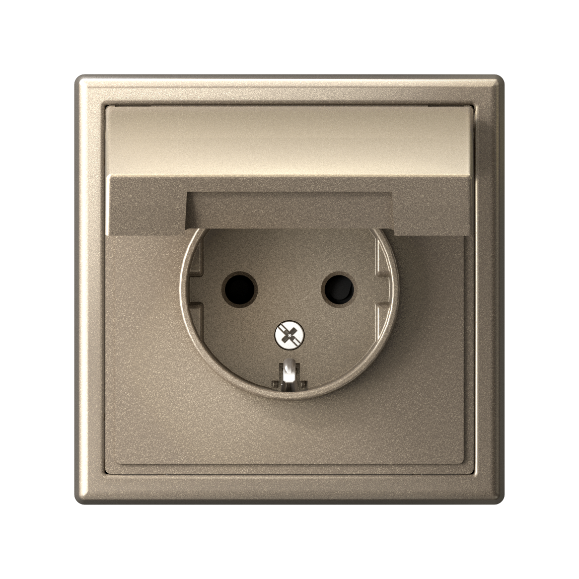 ARTGALLERY РОЗЕТКА с заземл. со шторк. с крышкой, 16А, IP20, механизм, ШАМПАНЬ