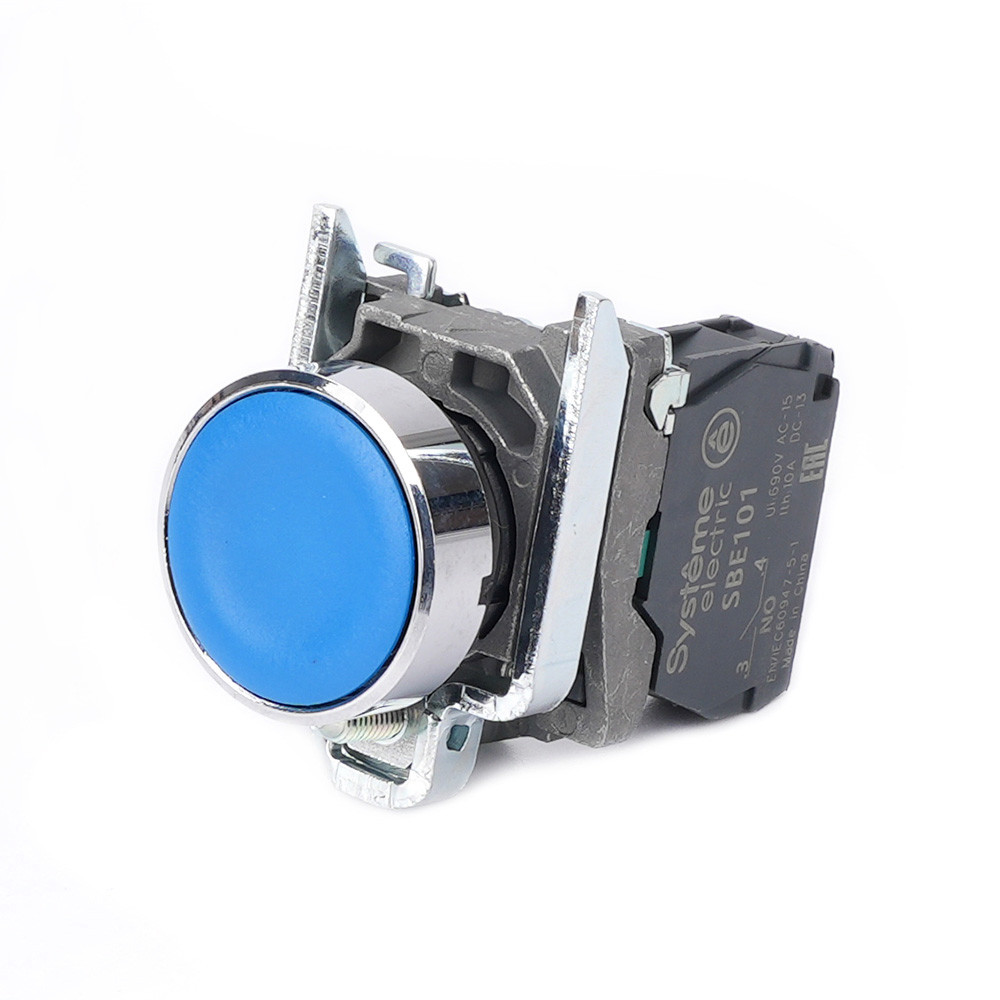 Модульная 22мм кнопка SystemeSig SB4BA61 синяя 1НО корпус из металла от Systeme Electric