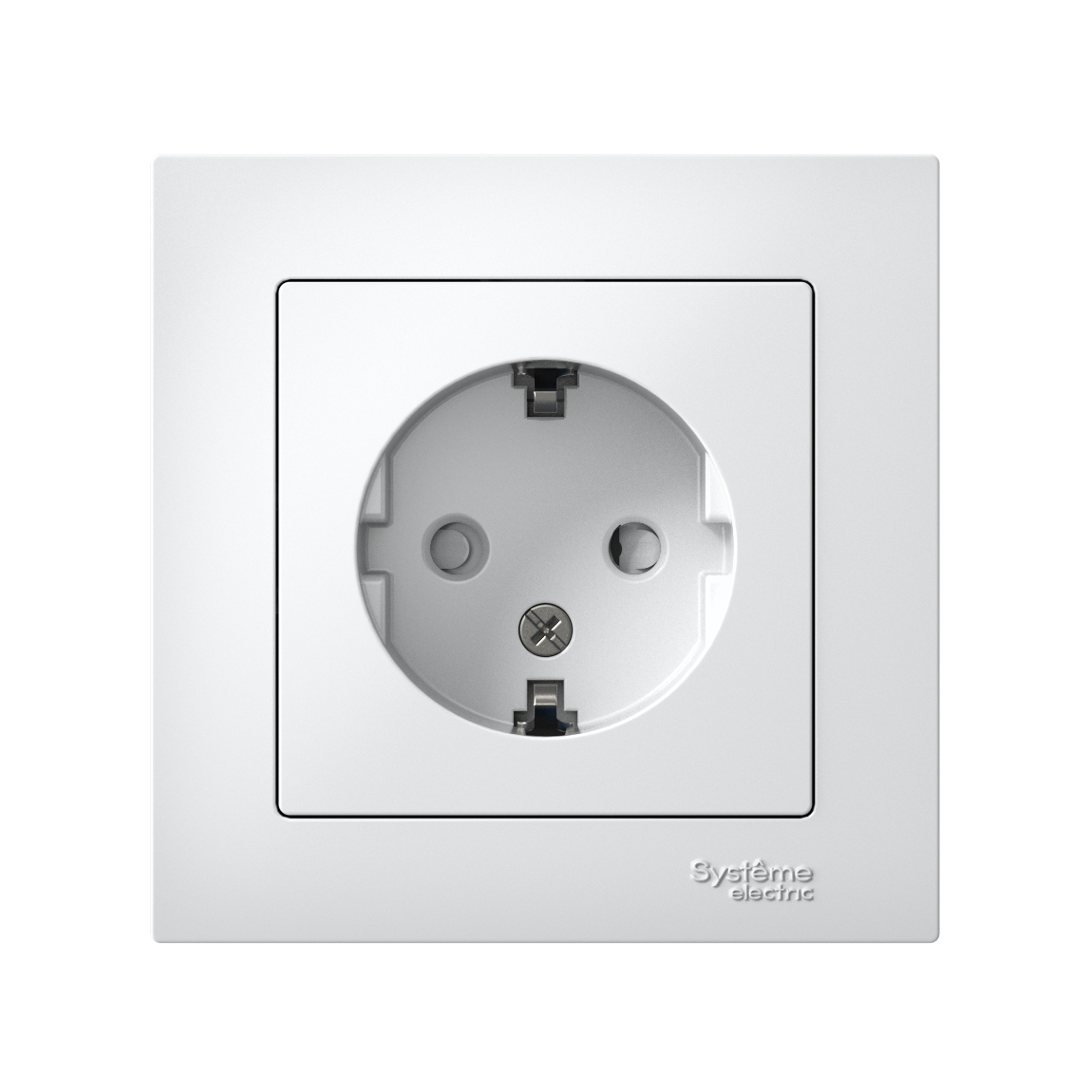 ATLASDESIGN РОЗЕТКА с заземлением со шторками, 16А, в сборе, БЕЛЫЙ