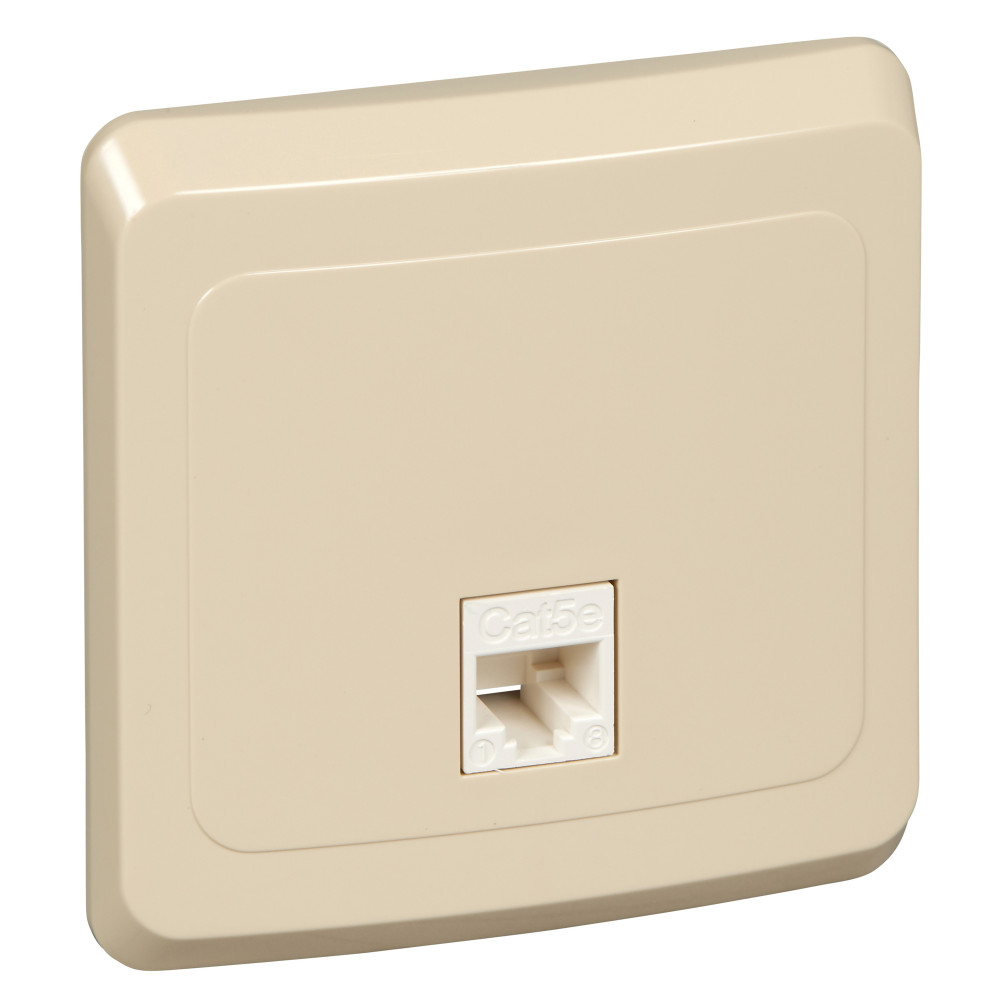 Розетка Schneider Electric ЭТЮД компьютерная RJ45 кат.5е С/У КРЕМОВЫЙ