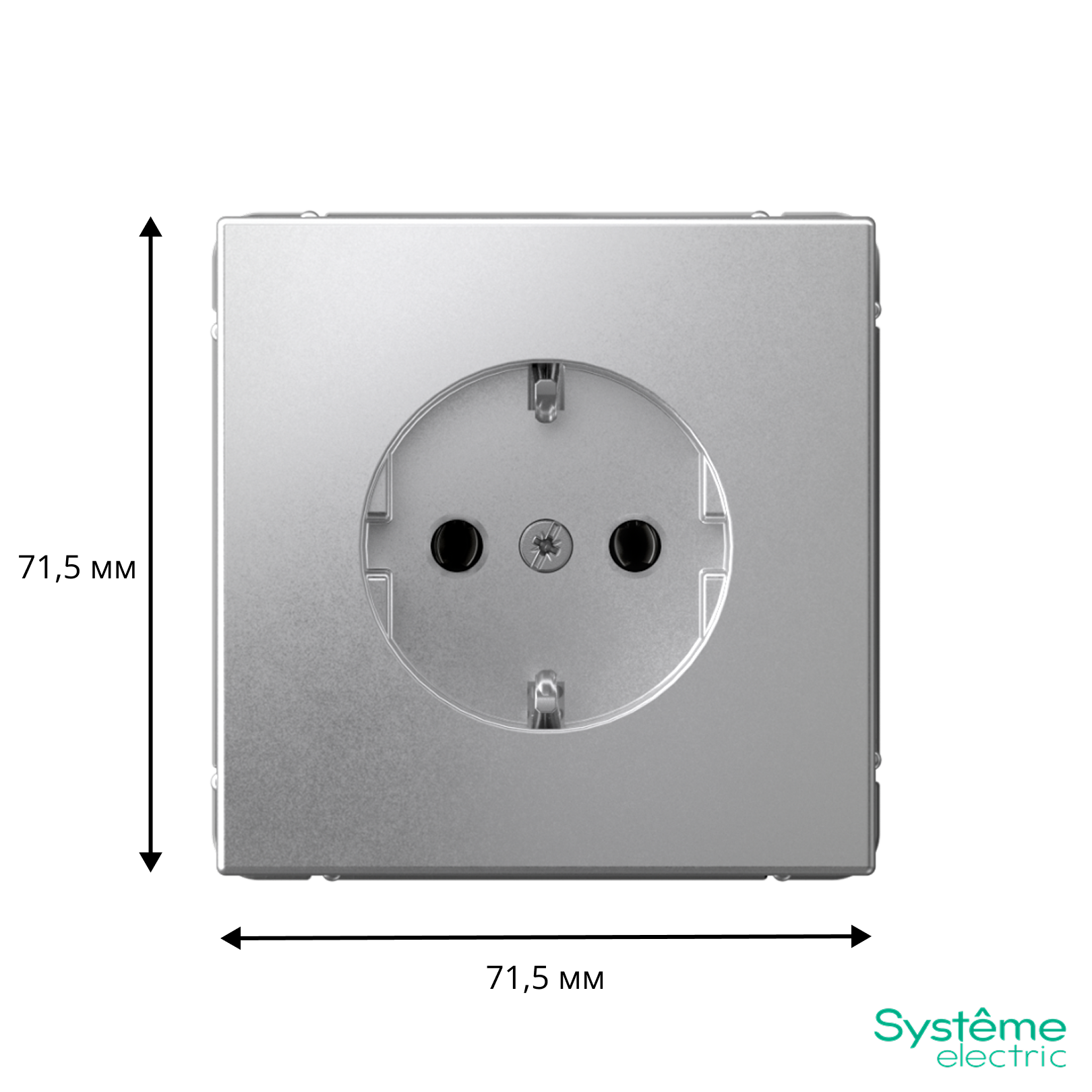 ARTGALLERY РОЗЕТКА с заземлением, 16А, механизм, быстрозажим. клем., АЛЮМИНИЙ