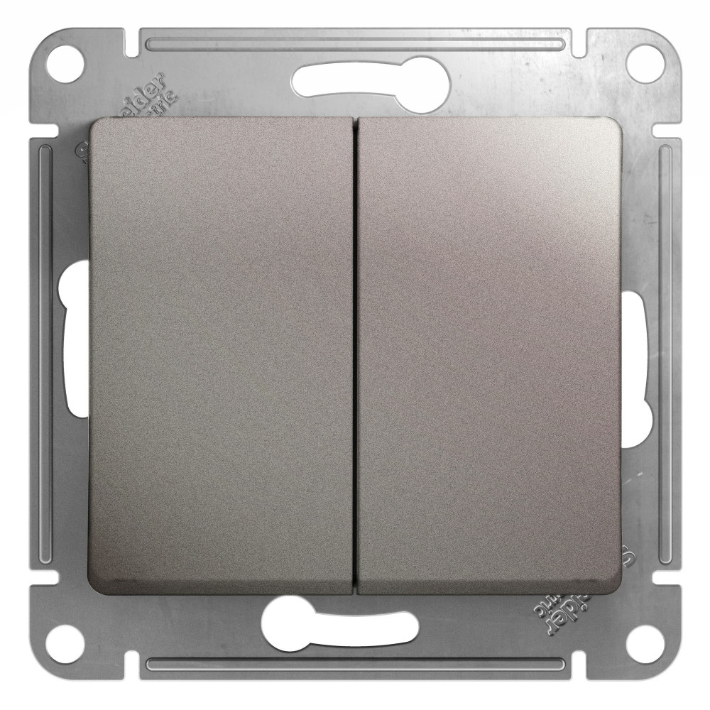 GLOSSA 2-клавишный ПЕРЕКЛЮЧАТЕЛЬ, сх.6+6, 10АХ, механизм, ПЛАТИНА