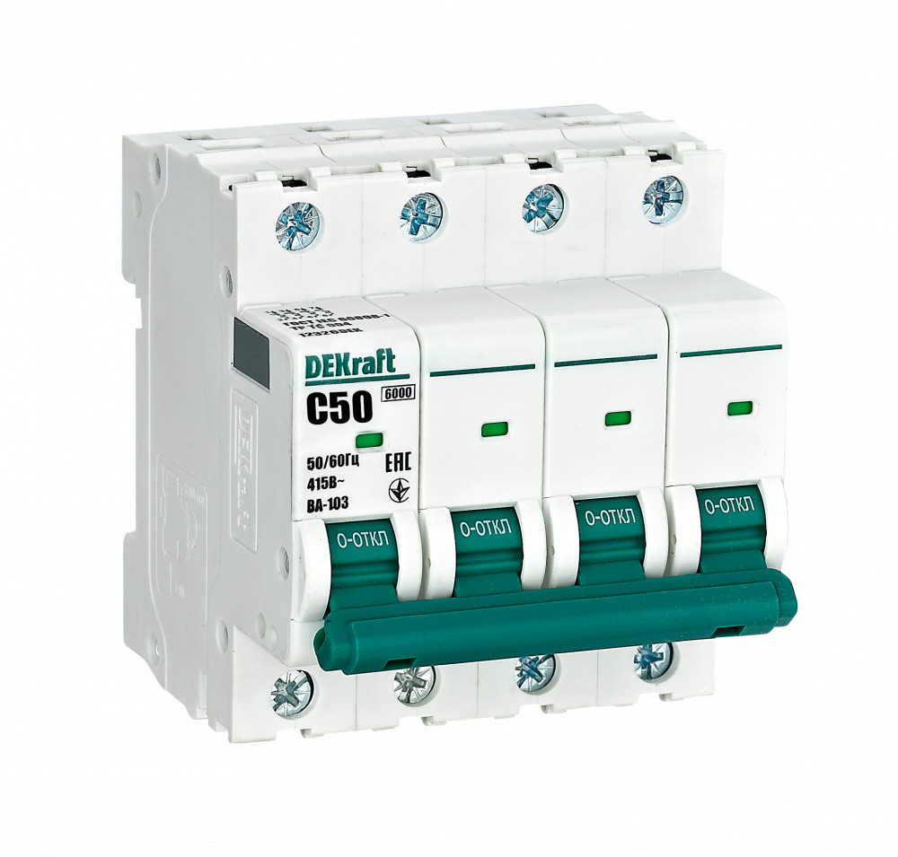 Автоматический выключатель ВА-103 4P 50А C 6кА новый
