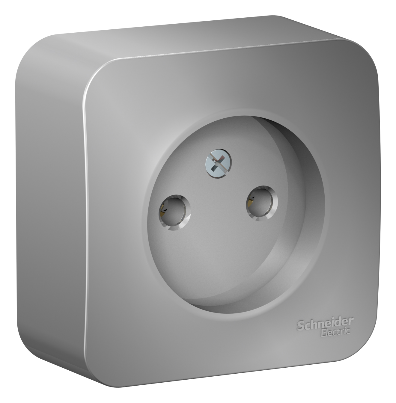 BLANCA О/У РОЗЕТКА без заземления без шторок, ИЗОЛ.ПЛ., 16А, 250В, АЛЮМИНИЙ