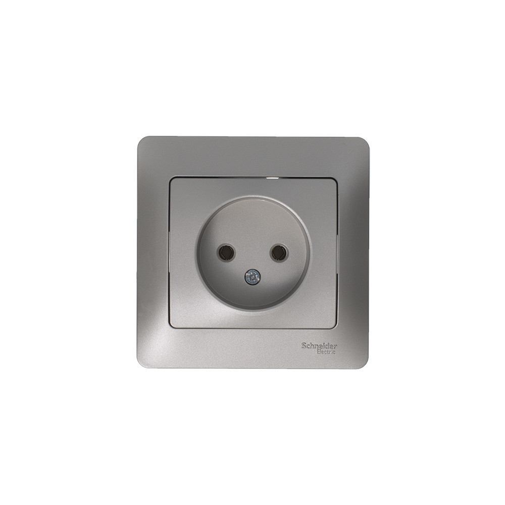 GLOSSA РОЗЕТКА с заземлением без шторок, 16А, механизм, ПЛАТИНА