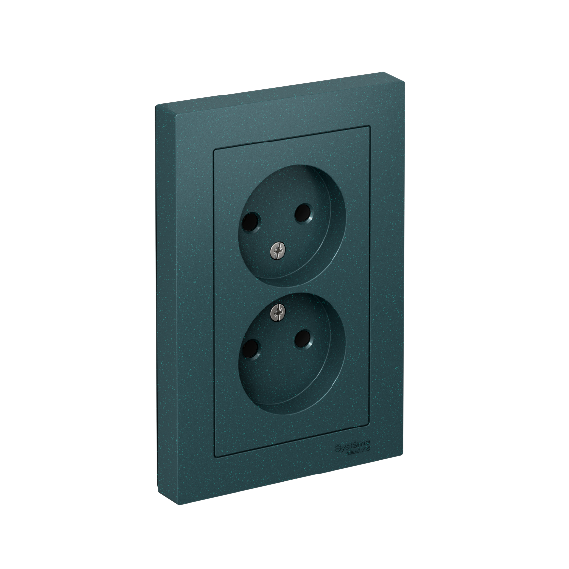 ATLASDESIGN РОЗЕТКА двойная без заземления, 16А, в сборе, ИЗУМРУД