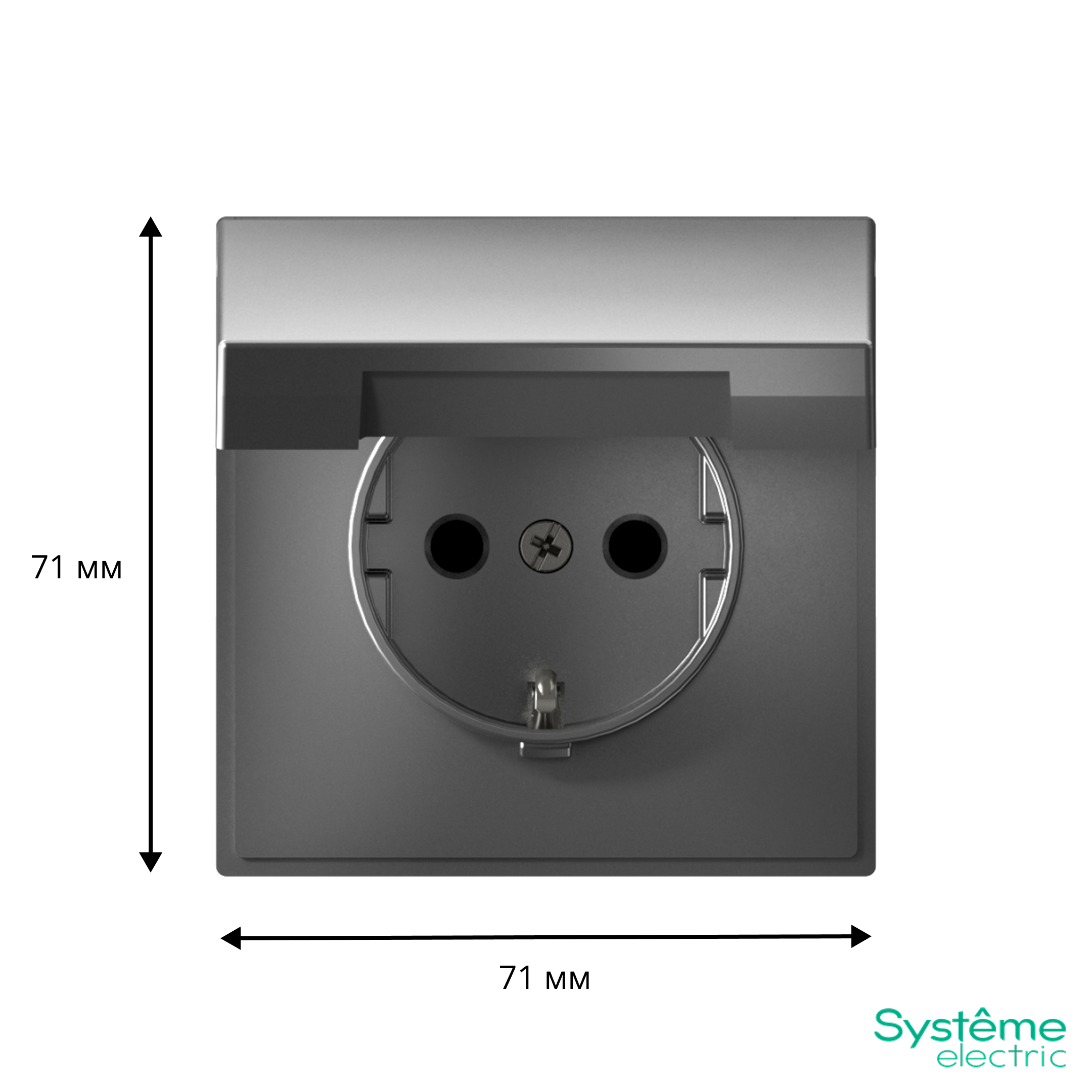 ARTGALLERY РОЗЕТКА с заземл. со шторк. с крышк., 16А, IP20,  механизм, быстрозажим. клем., СТАЛЬ