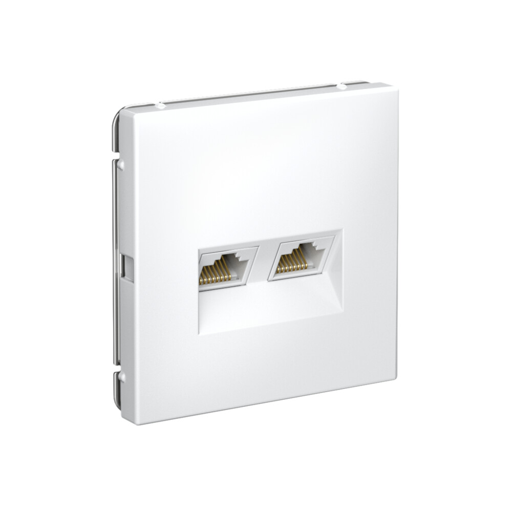 ARTGALLERY РОЗЕТКА двойная компьютерная RJ45+RJ45, кат.6А, механизм, БЕЛЫЙ