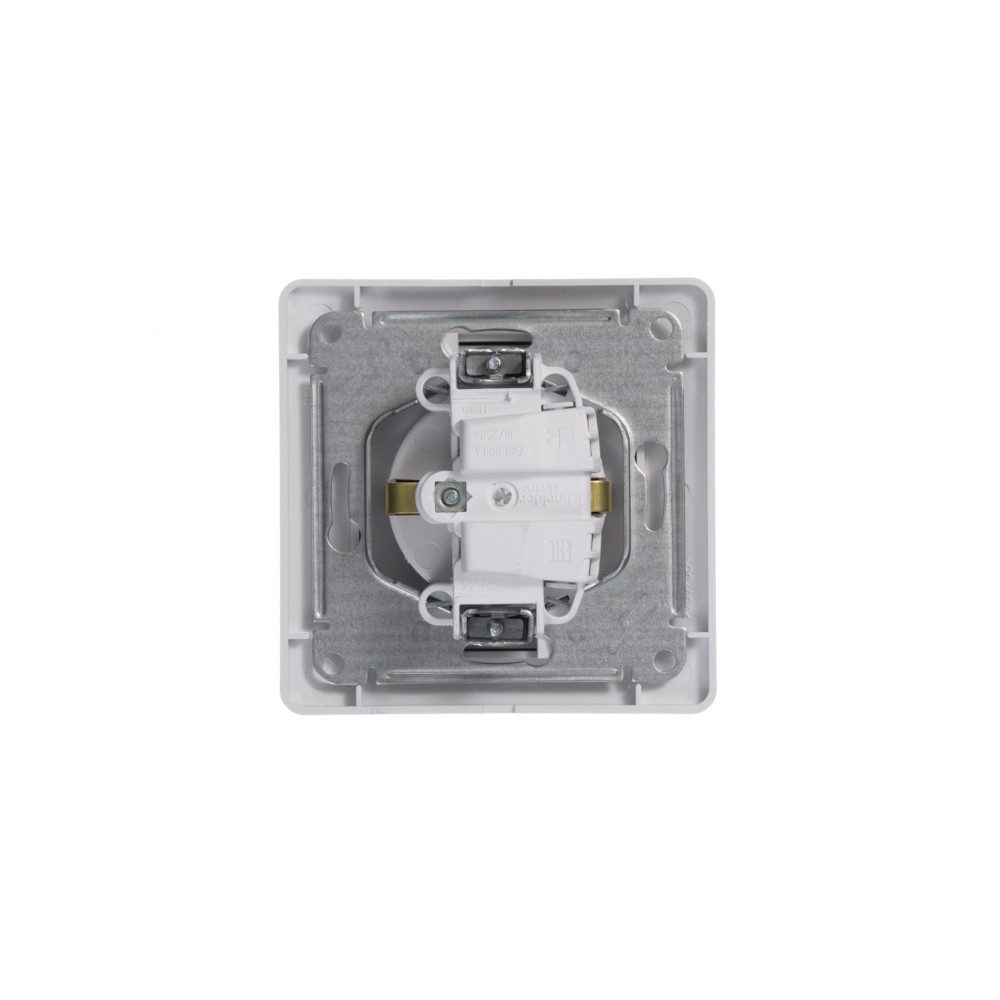 GLOSSA РОЗЕТКА с заземлением без шторок, 16А, в сборе, БЕЛЫЙ