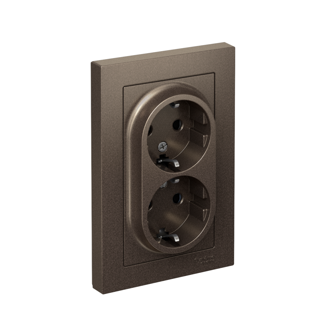 ATLASDESIGN РОЗЕТКА двойная с заземлением со шторками, 16А, в сборе, МОККО
