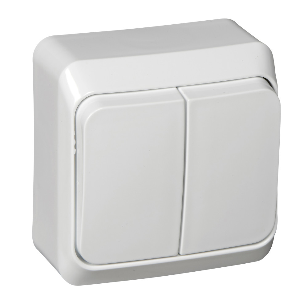 ЭТЮД О/У 2-клавишный ВЫКЛЮЧАТЕЛЬ 10 АХ, БЕЛЫЙ